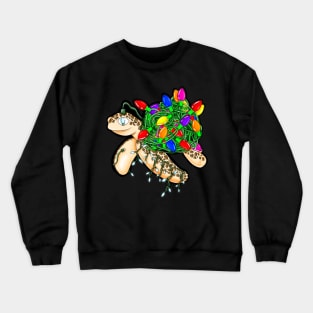 Tangled Christmas light turtle Crewneck Sweatshirt